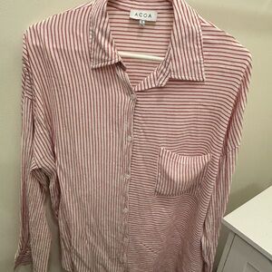 ACOA Pink Striped Button-Down Shirt
